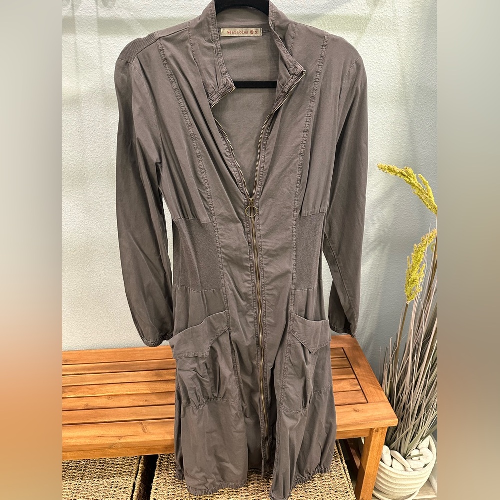 Wearables Grey Zip Up Dress